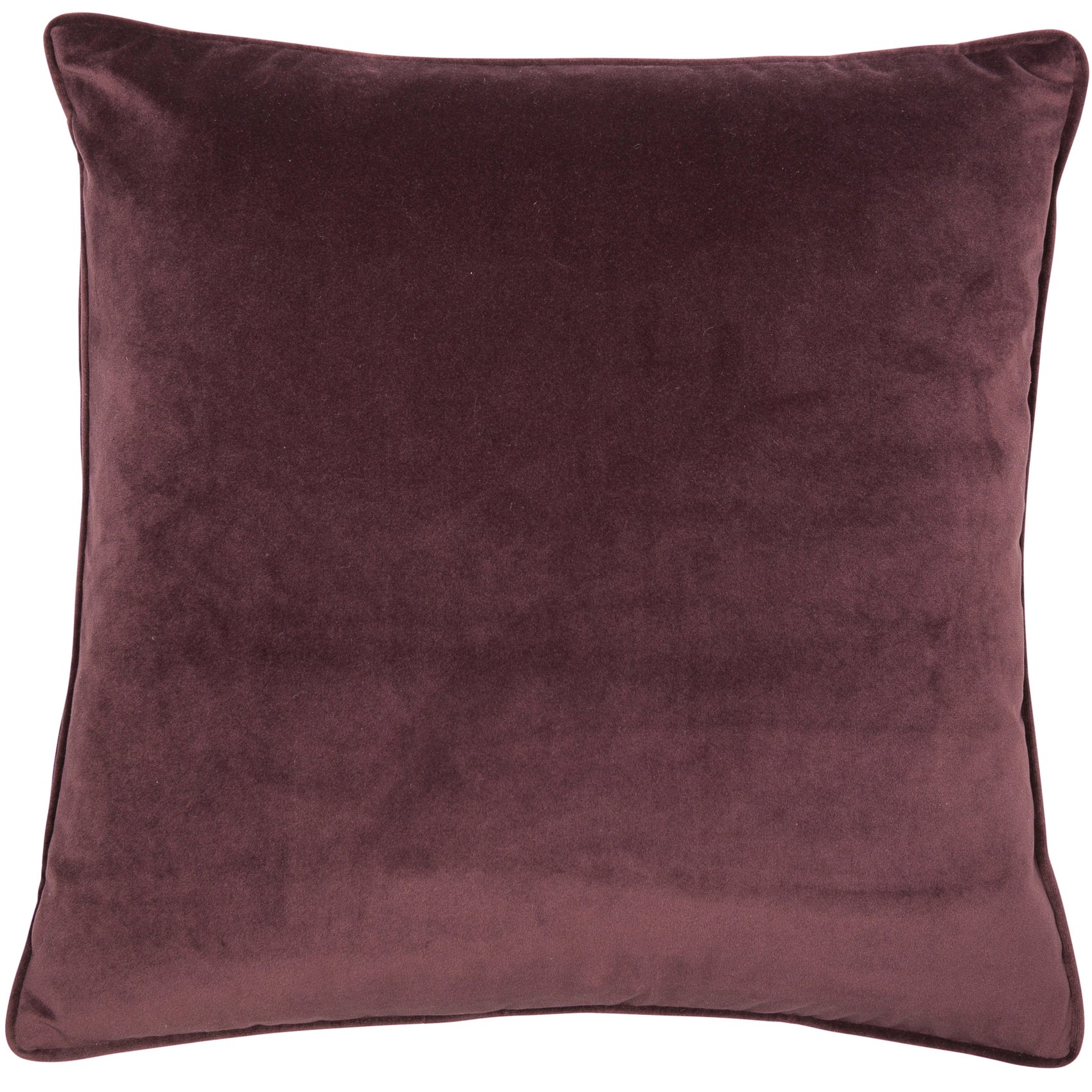 Malini Luxe Velvet Piped Aubergine Square Cushion 43x43