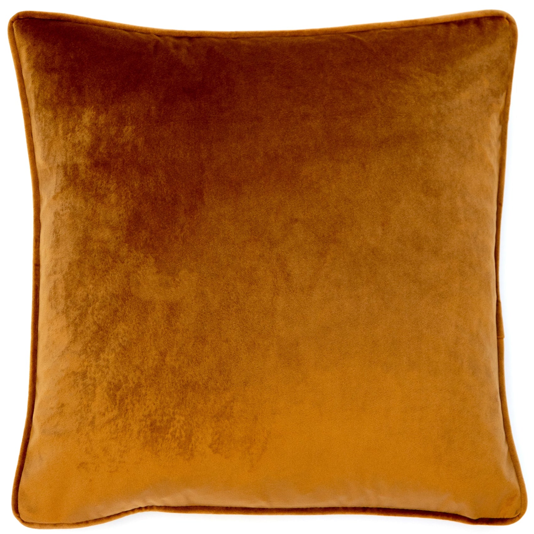 Malini Poly Velvet With Piping Tan Square Cushion 43x43
