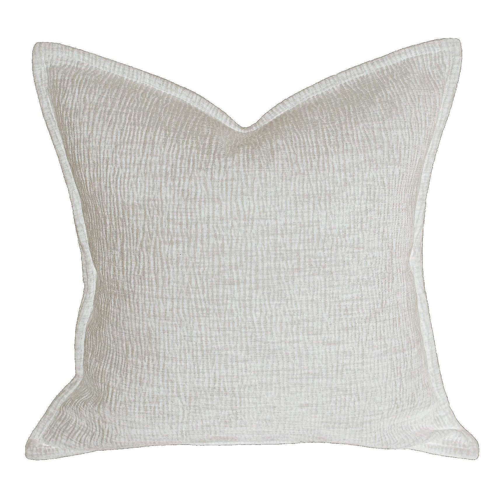 Malini Ripple Texture Chenille Ivory Square Cushion 45x45