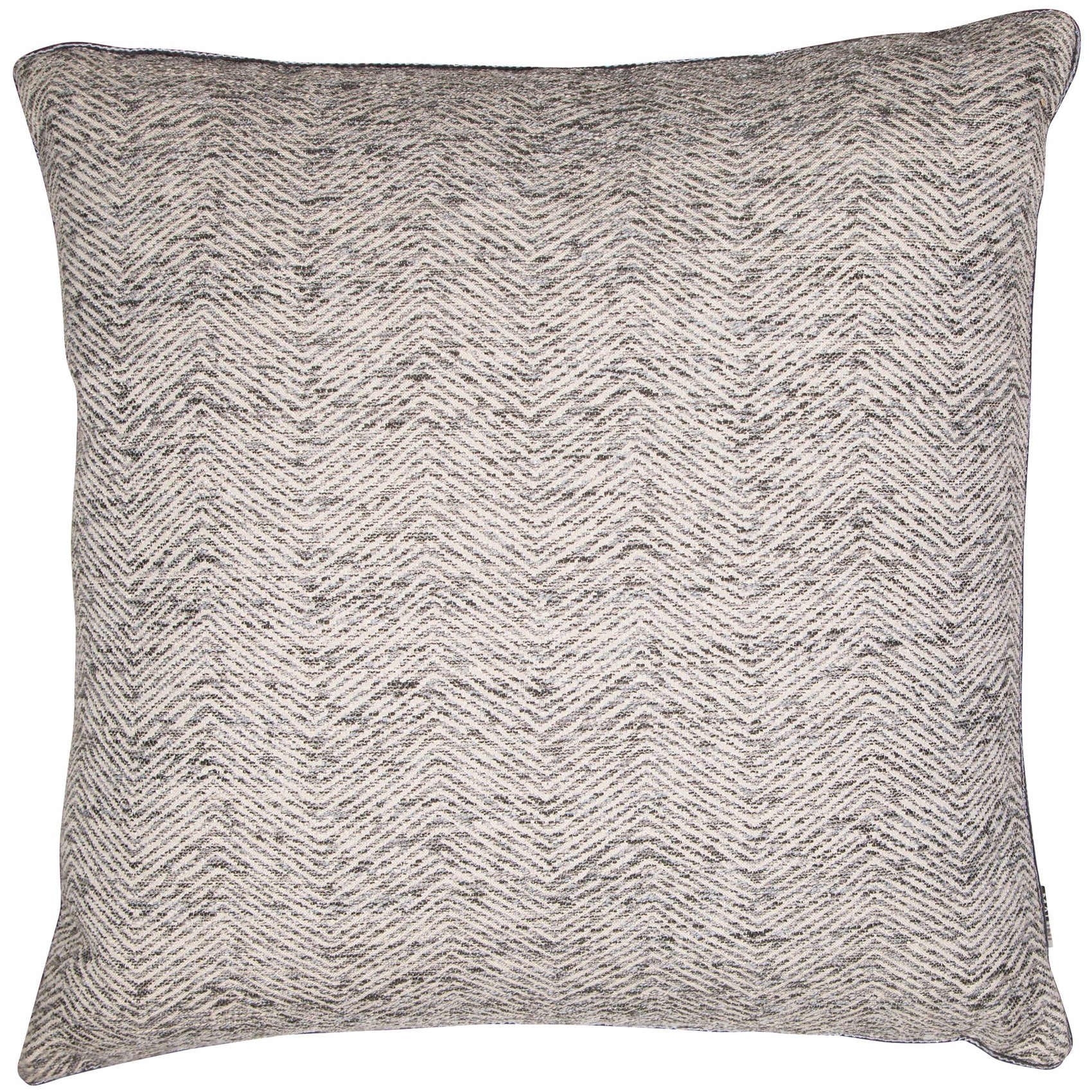 Malini Ripple Woven Slub Grey Square Cushion 43x43