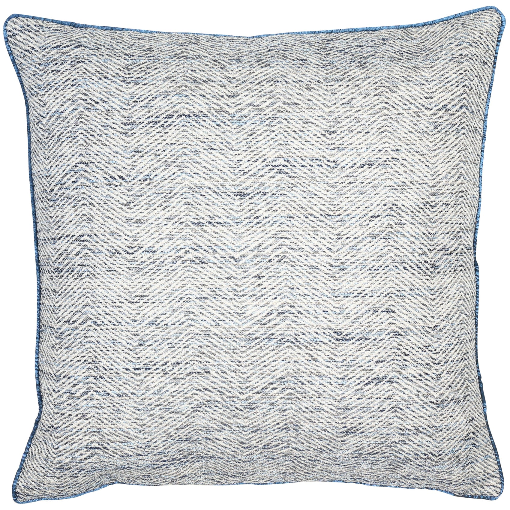 Malini Ripple Navy Blue Woven Slub Square Cushion 43x43 - CLEARANCE