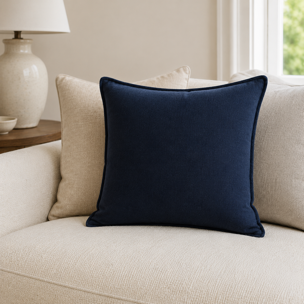 Malini Tia Navy 45x45 cushion lifestyle image