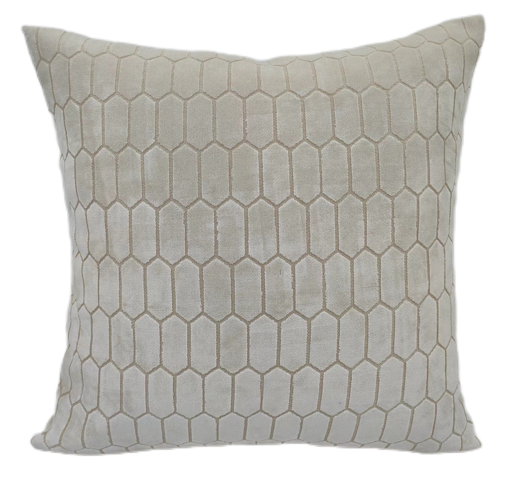 Malini Albie Honeycombe Ivory Square Cushion 43x43