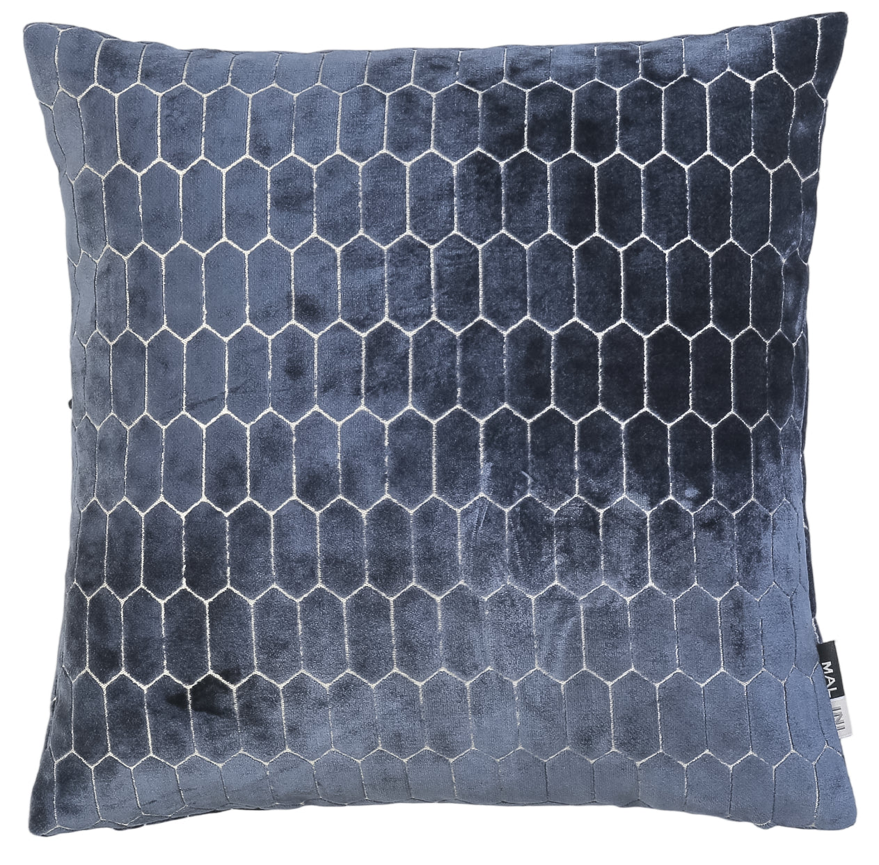 Malini Cut Velvet Honeycombe Navy Square Cushion 43x43