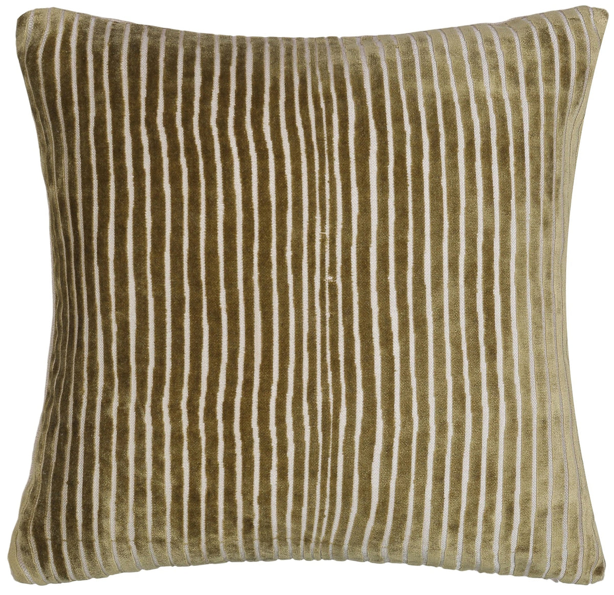 CUT VELVET STRIPES  OLIVE 43 X 43