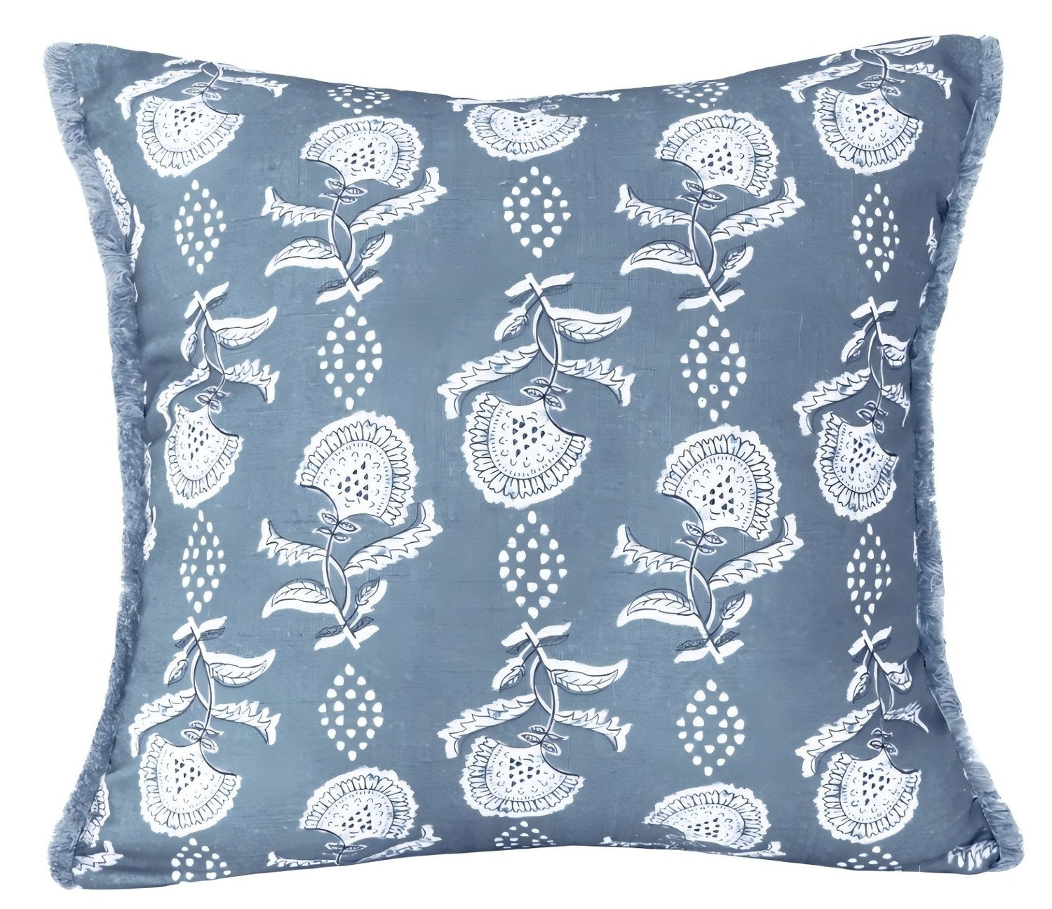 BLOCK FLORAL PRINT BLUE 45X45