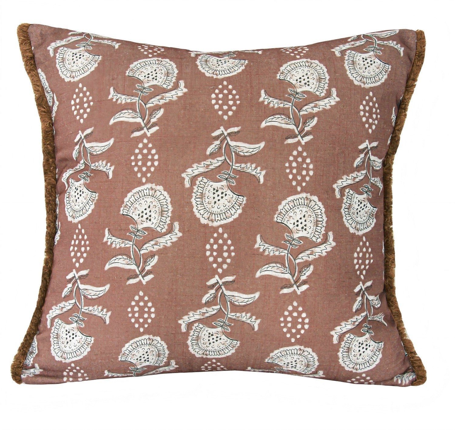 BLOCK FLORAL PRINT ROSEWOOD45X45