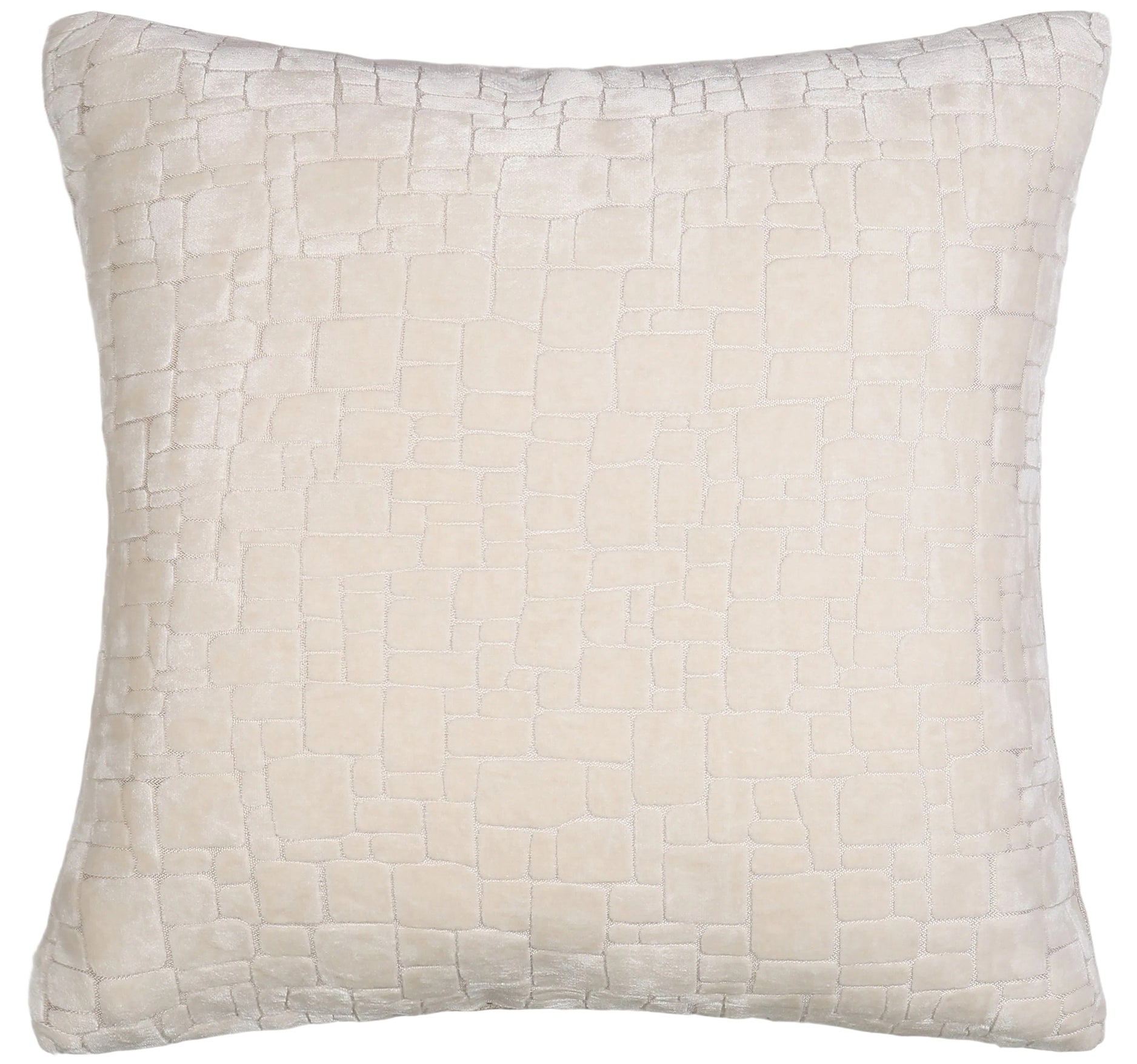 CUT VELVET ABSTRACT SQUARES IVORY  43 X43