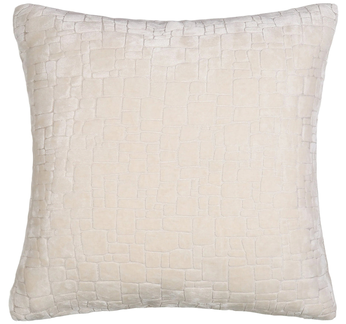 CUT VELVET ABSTRACT SQUARES IVORY  43 X43