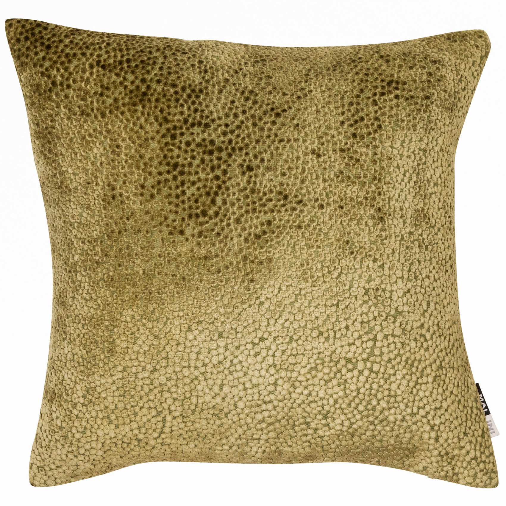 Malini Bingham Velvet Dots In Olive Green Square Cushion 43x43