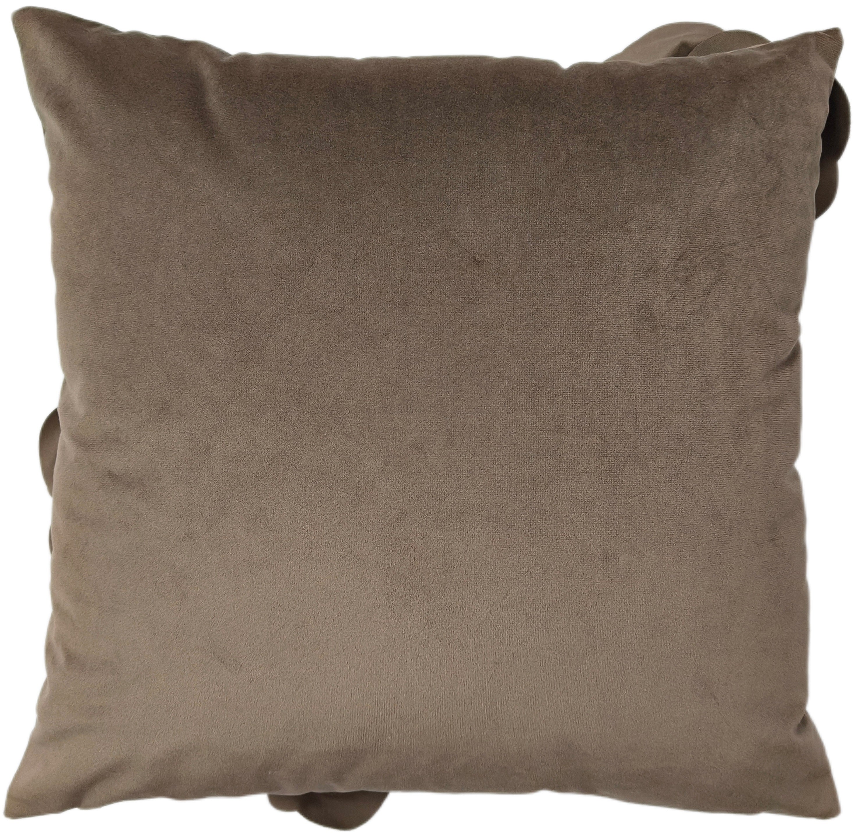 PM 3D FLORAL TAUPE WITH GOLD METAL BUTTON 45X45