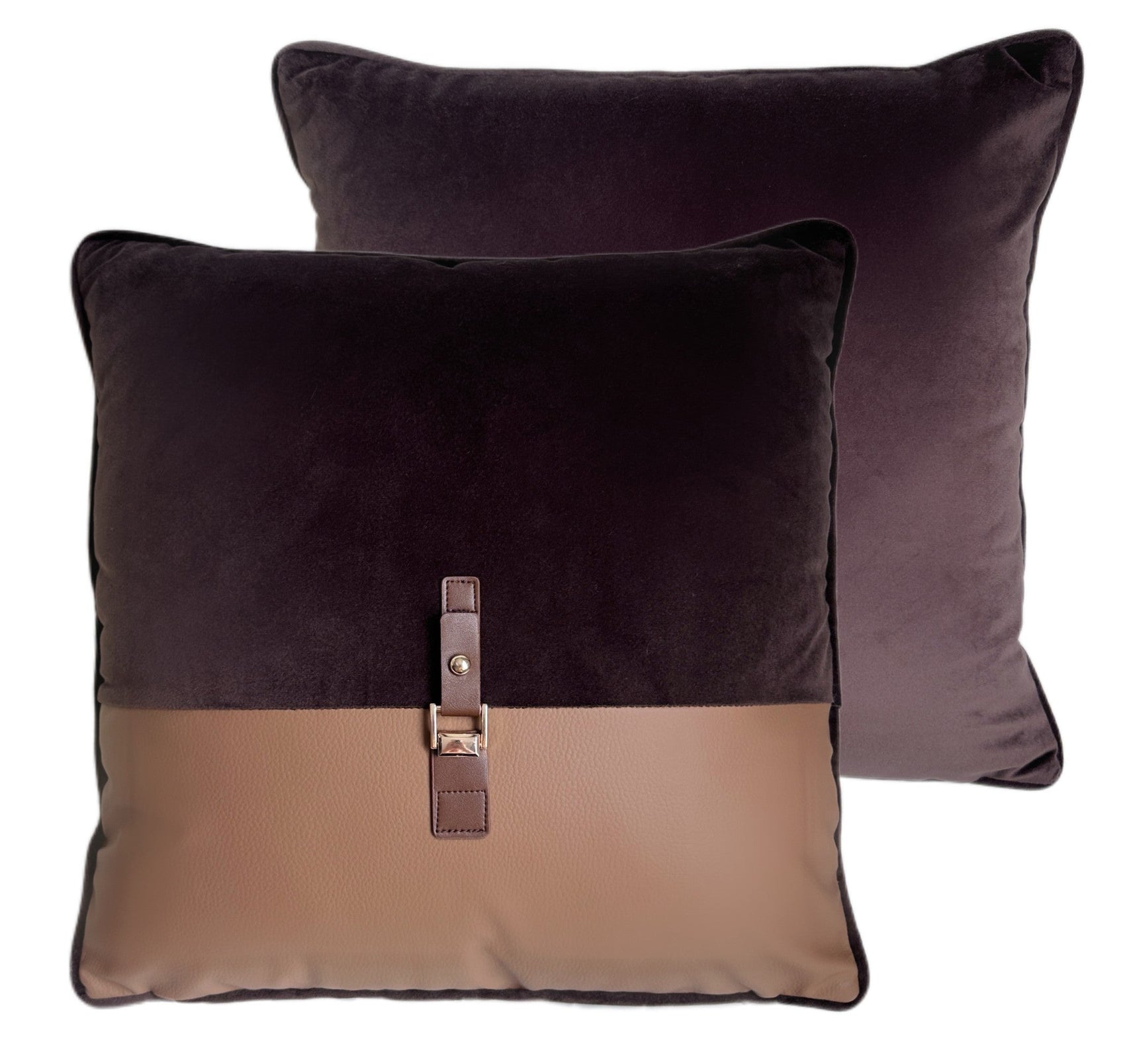 Malini Paul Moneypenny Buckle Cushion Choc Square Cushion 45x45
