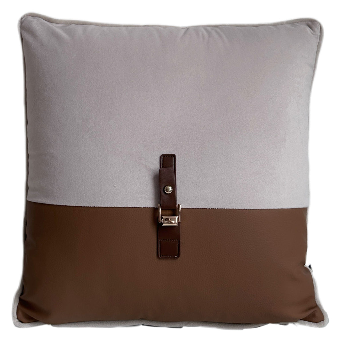 Malini Paul Moneypenny Buckle Cushion Neutral Square Cushion 45x45