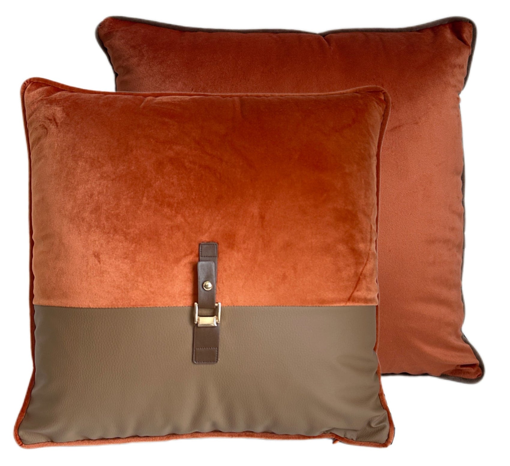 Malini Paul Moneypenny Buckle Cushion Orange Square Cushion 45x45