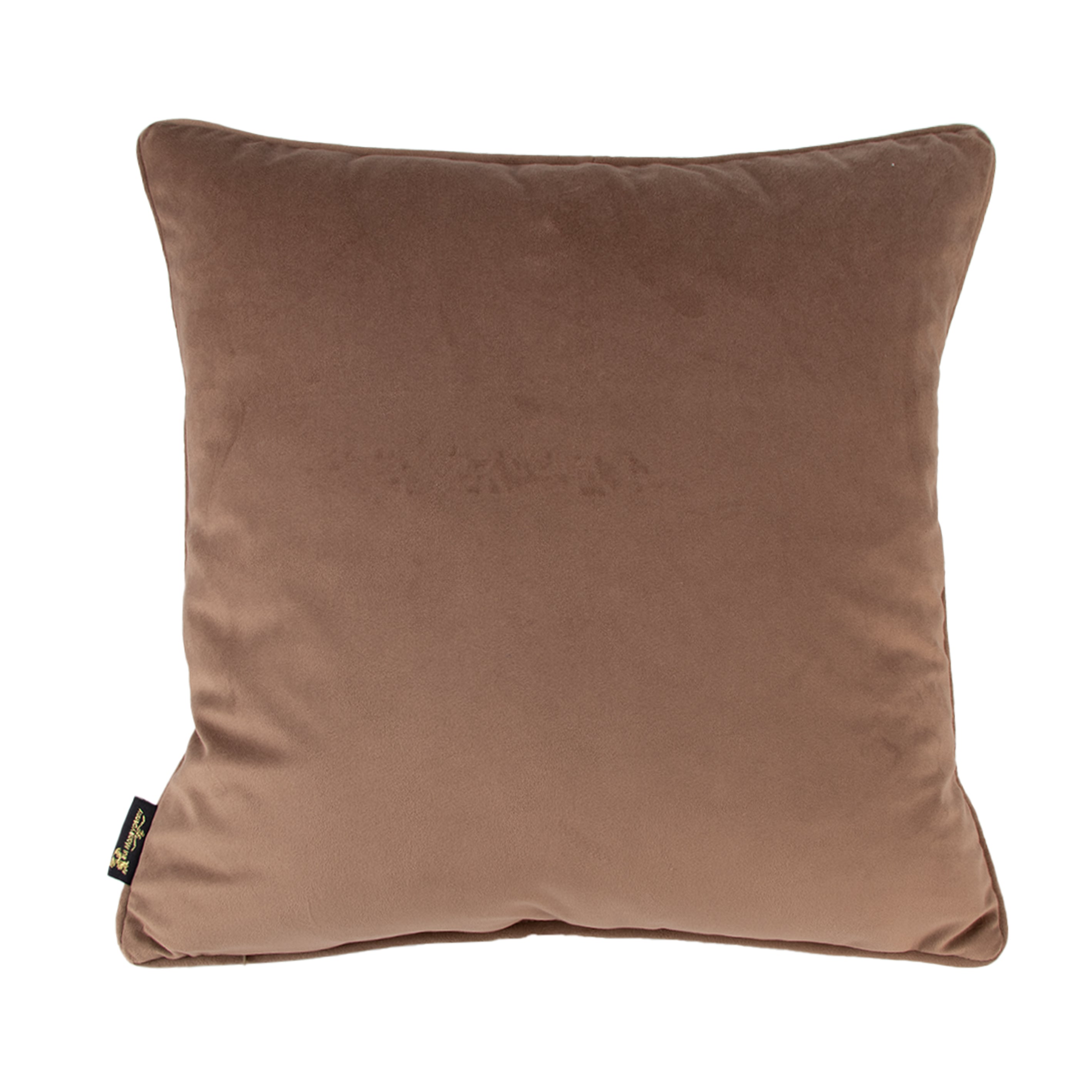 Malini Damnhot Bronze Foil Splash Cushion On Taupe Square Cushion