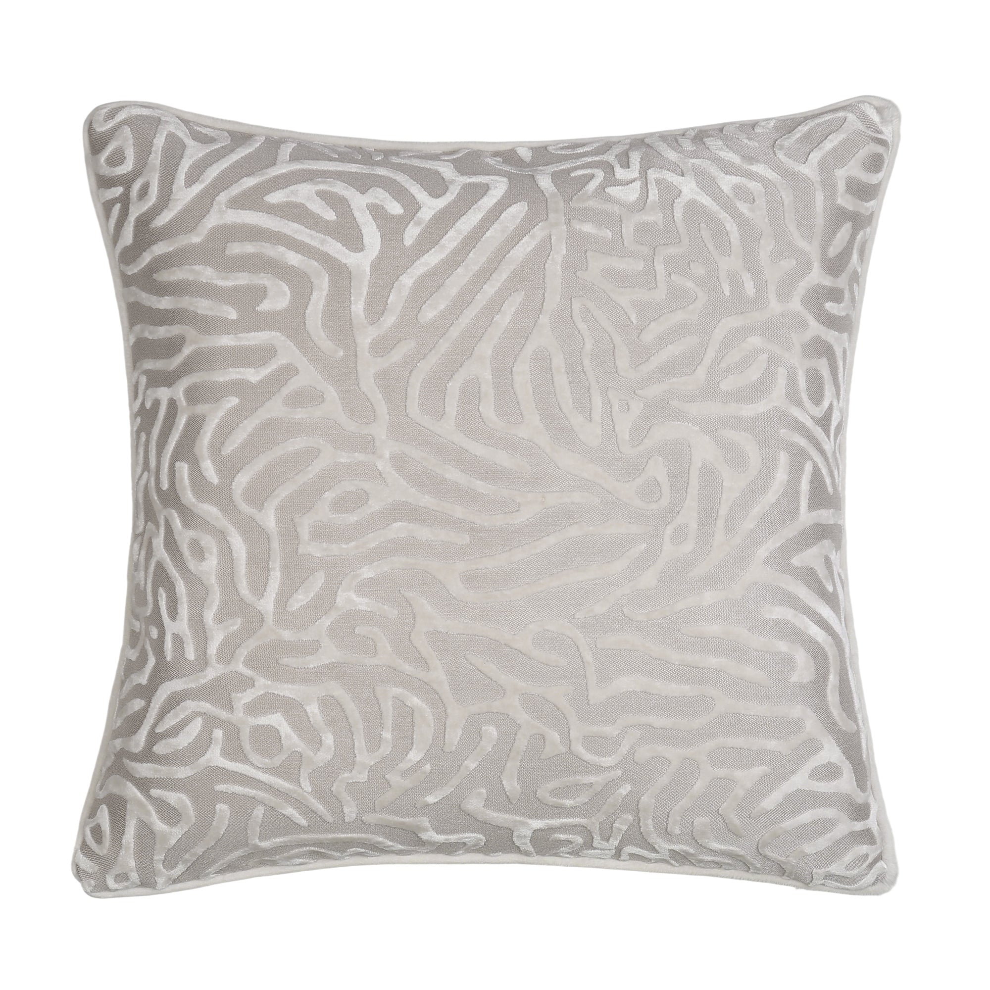 PM CUT VELVET CONTOURED CUSHION IVORY 43 X 43