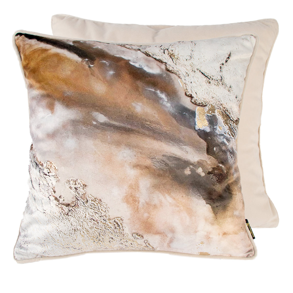 Malini Everlast Printed Spilt Caramel Square Cushion 45x45