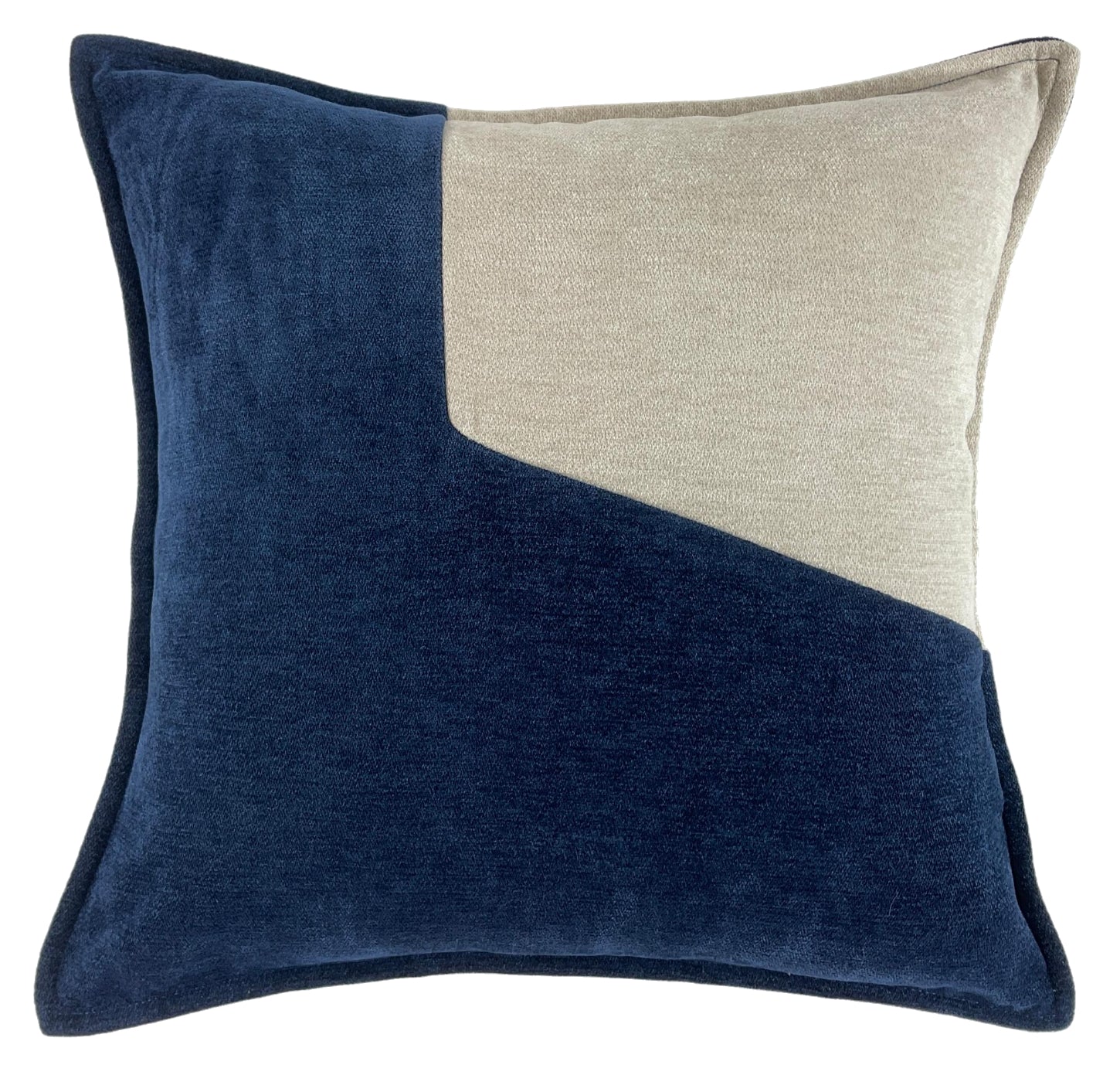 Malini An Angle Design Navy & Cream Square Cushion 45x45