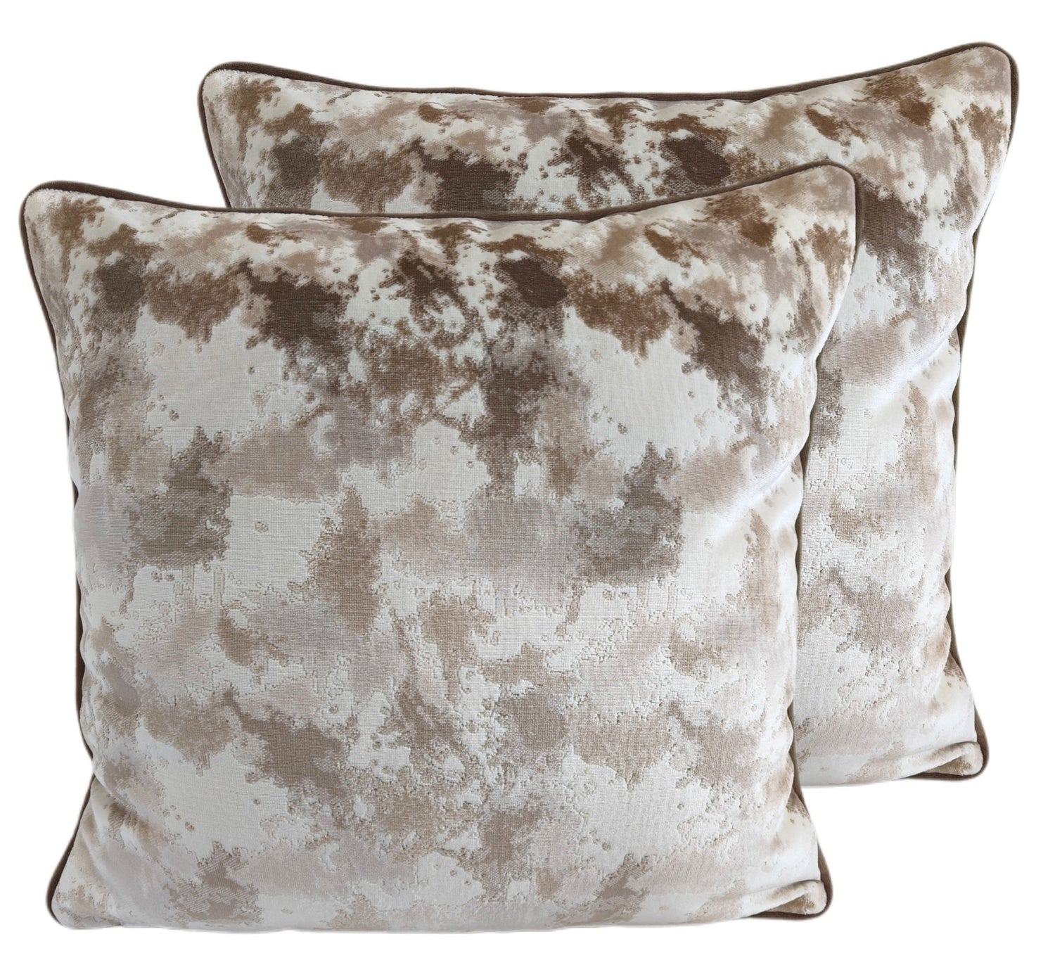 CUT VELVET ABSTRACT TAUPE 45 X 45