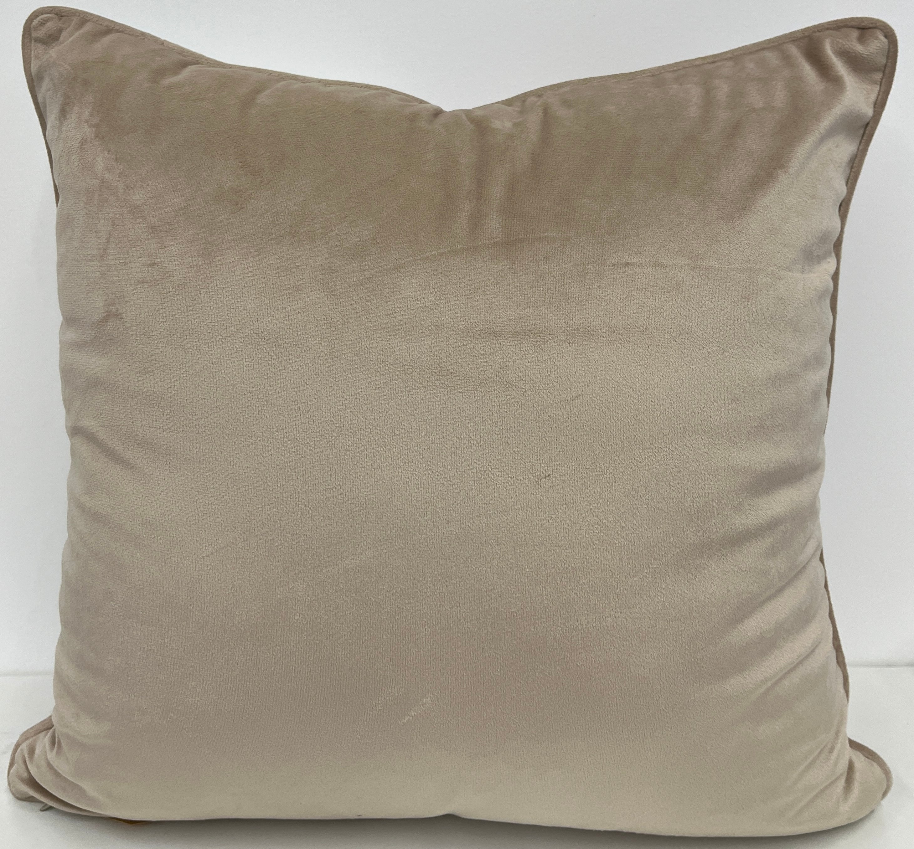 ABSTRACT CUSHION WITH FOIL TAUPE  45 X 45