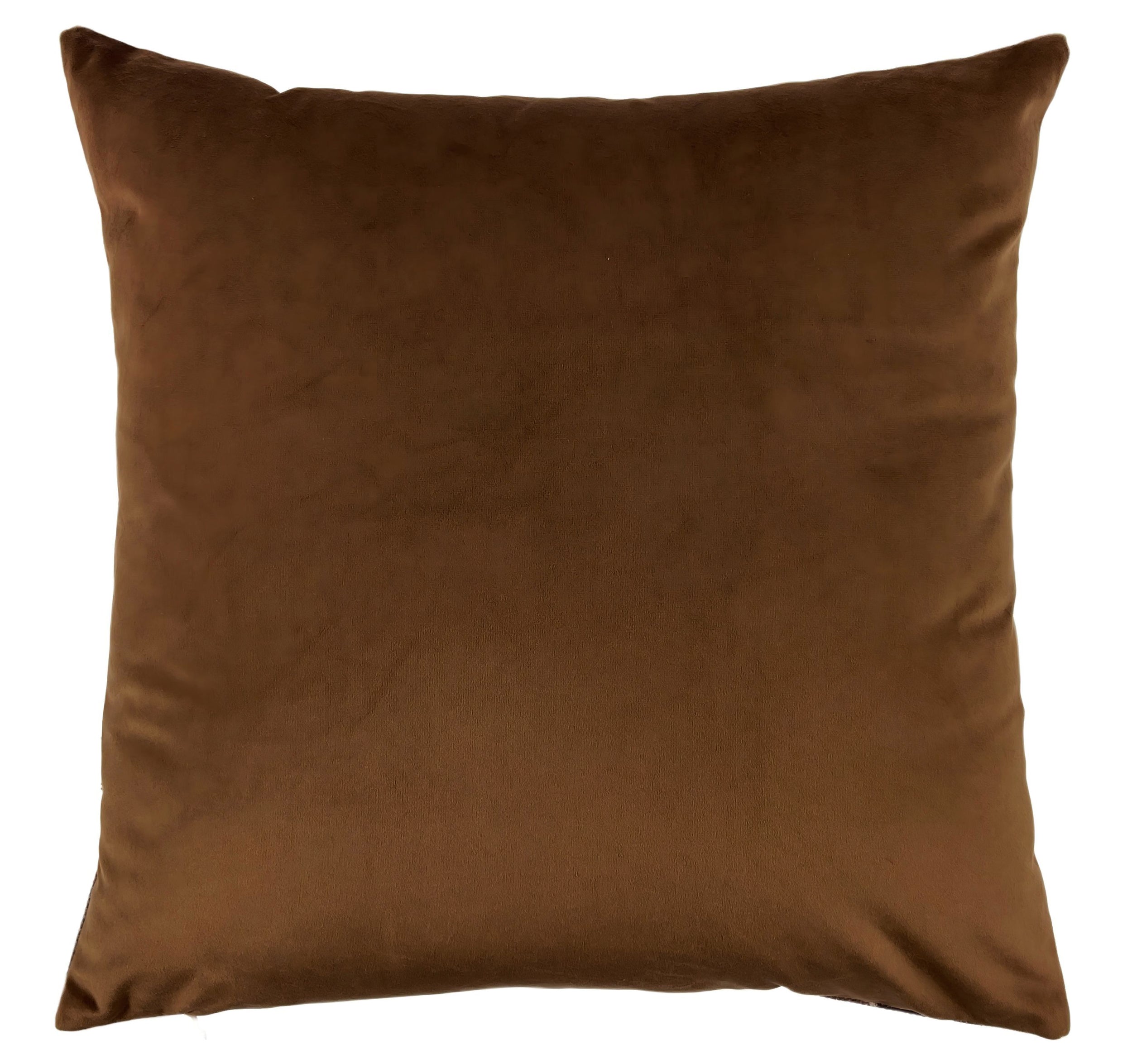 3D PRINTED AND RAISED VELVET BROWN CUSHION 45 X 45