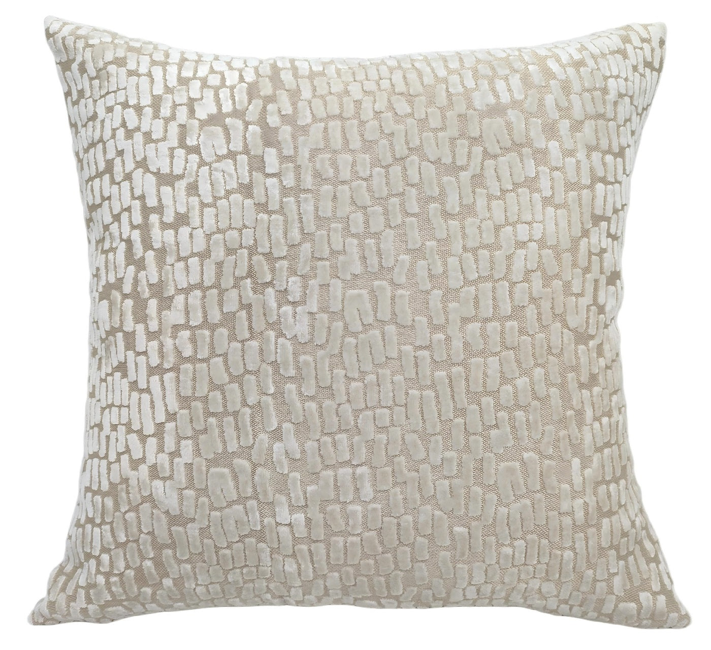 CUT VELVET DASHES IVORY 43x43