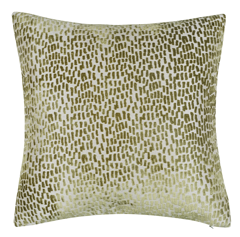 CUT VELVET DASHES OLIVE  43 X 43