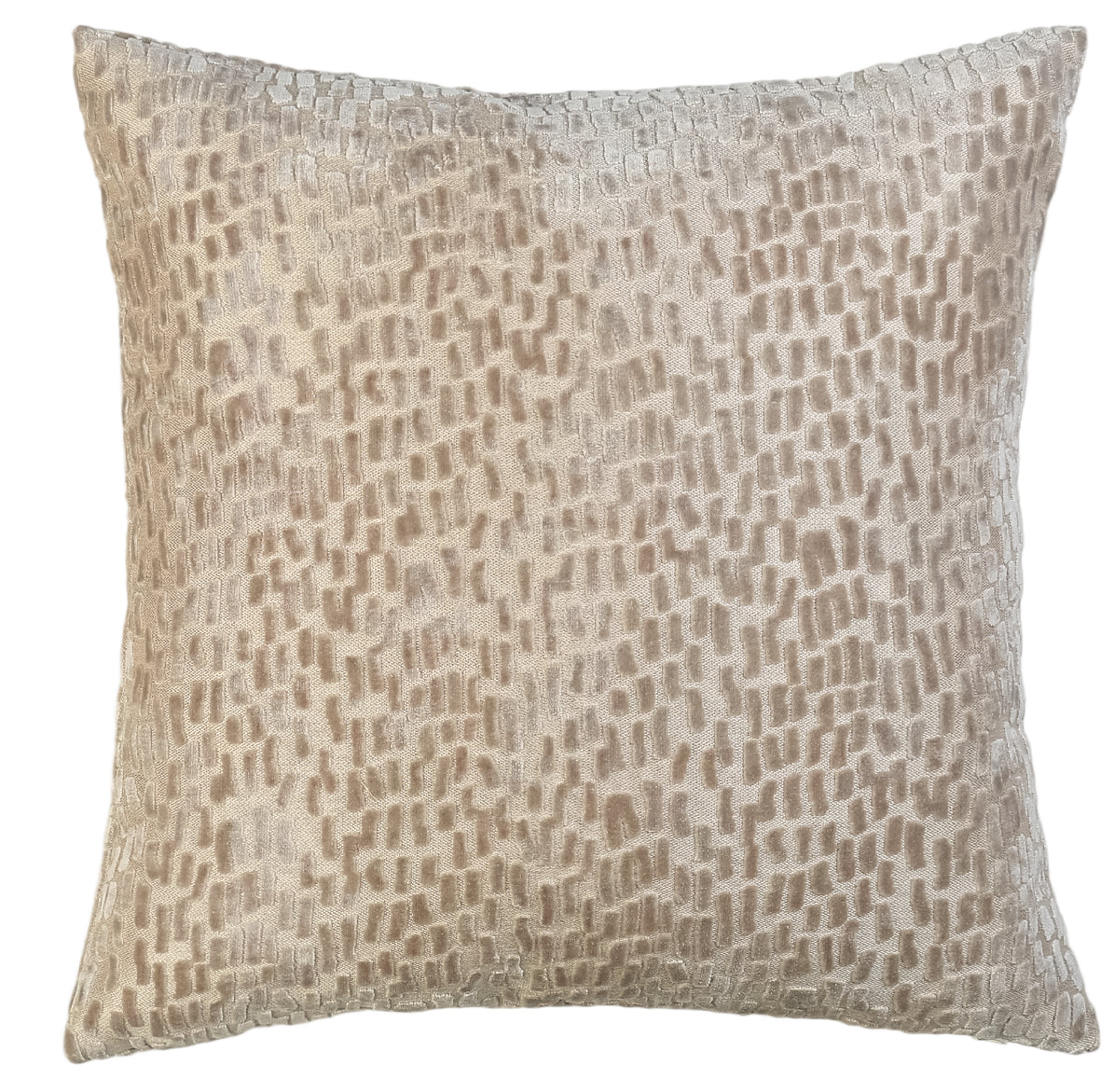Malini Cut Velvet Dashes Taupe Square Cushion 43x43