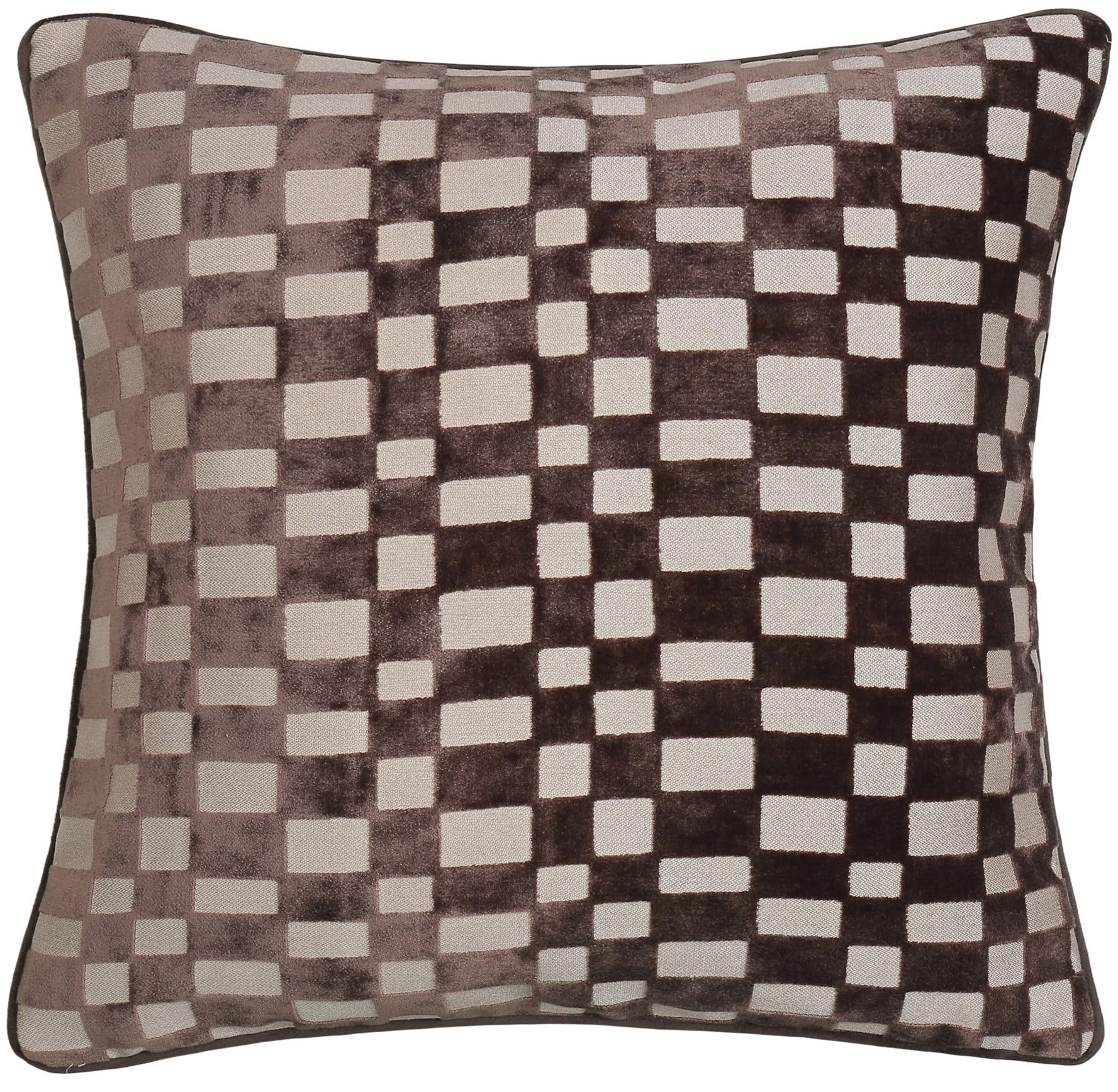 PM CUT VELVET CHECKERBOARD CHOC  43 X 43