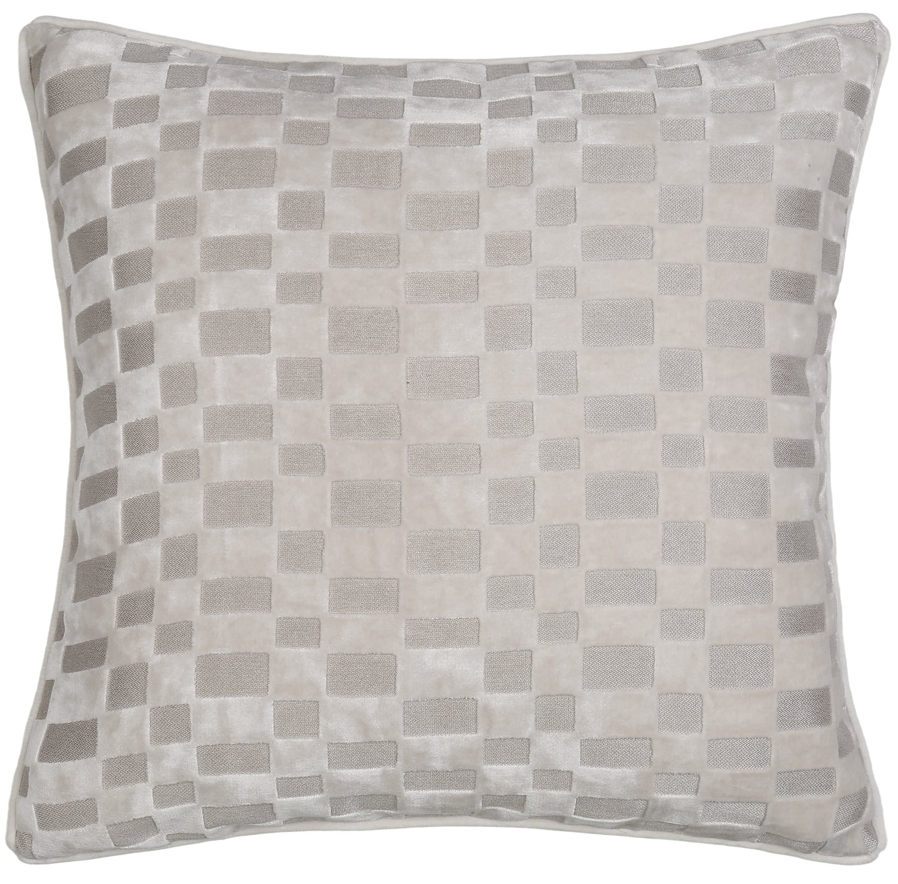 PM CUT VELVET CHECKERBOARD IVORY 43 X 43