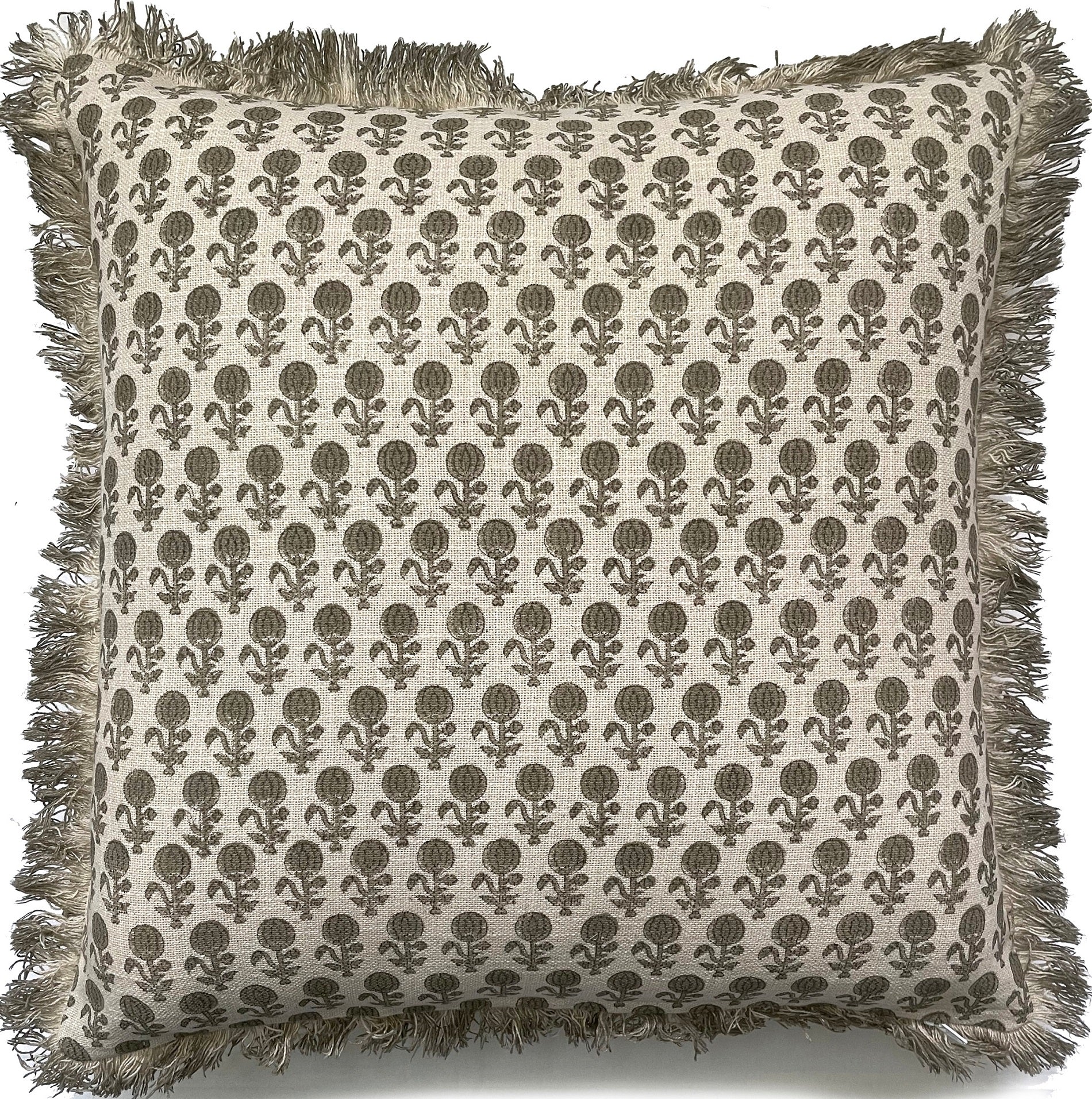 GREY PRINTED CUSHION COVER 45X45
