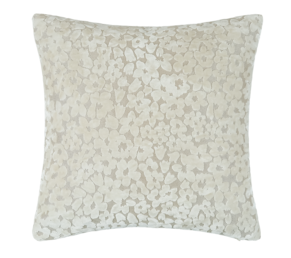 PM DITSY CUT VELVET CUSHION IVORY IN 43X43CM