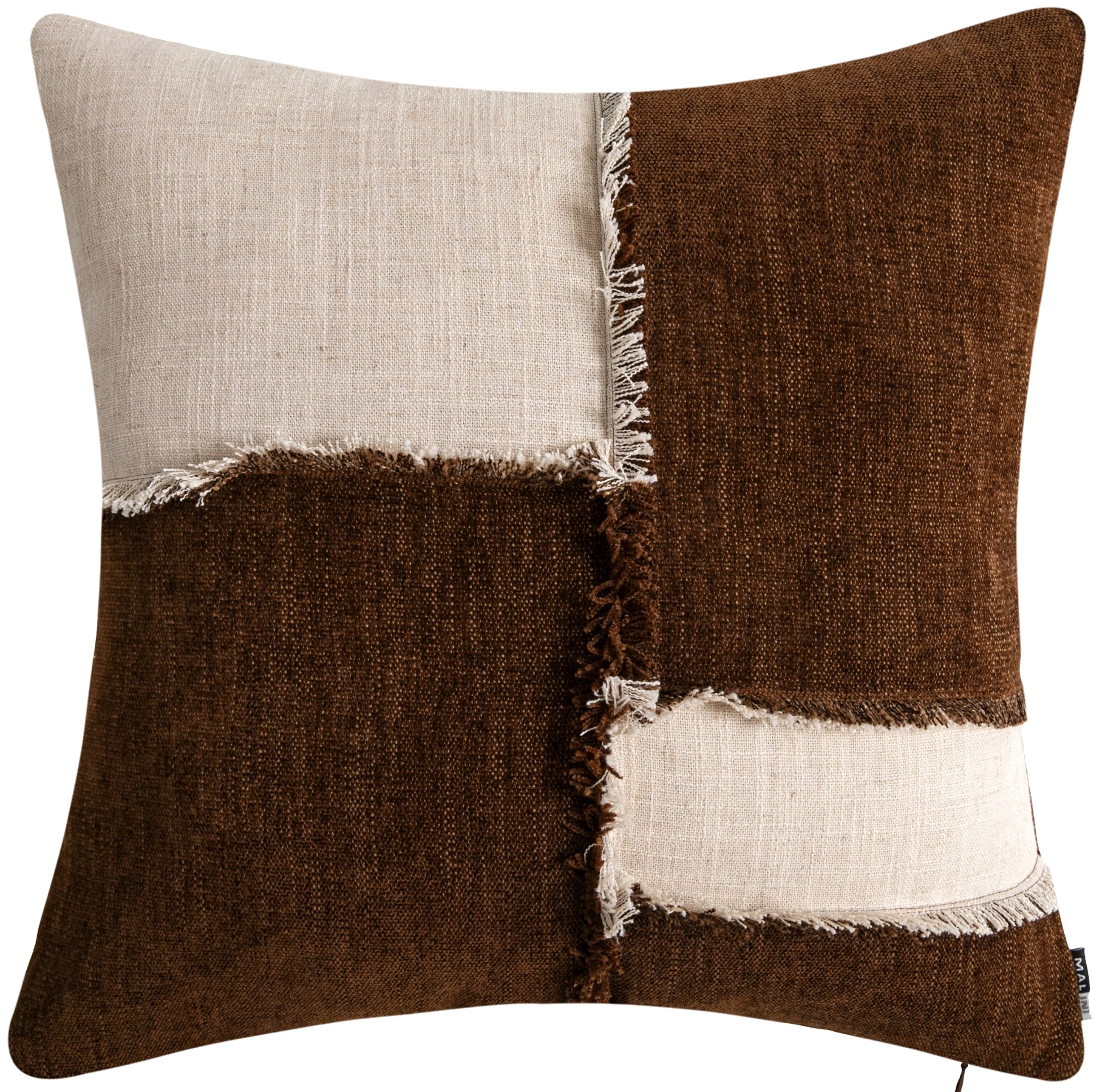 PATCH CHENILLE AND LINEN BROWN 45 X 45