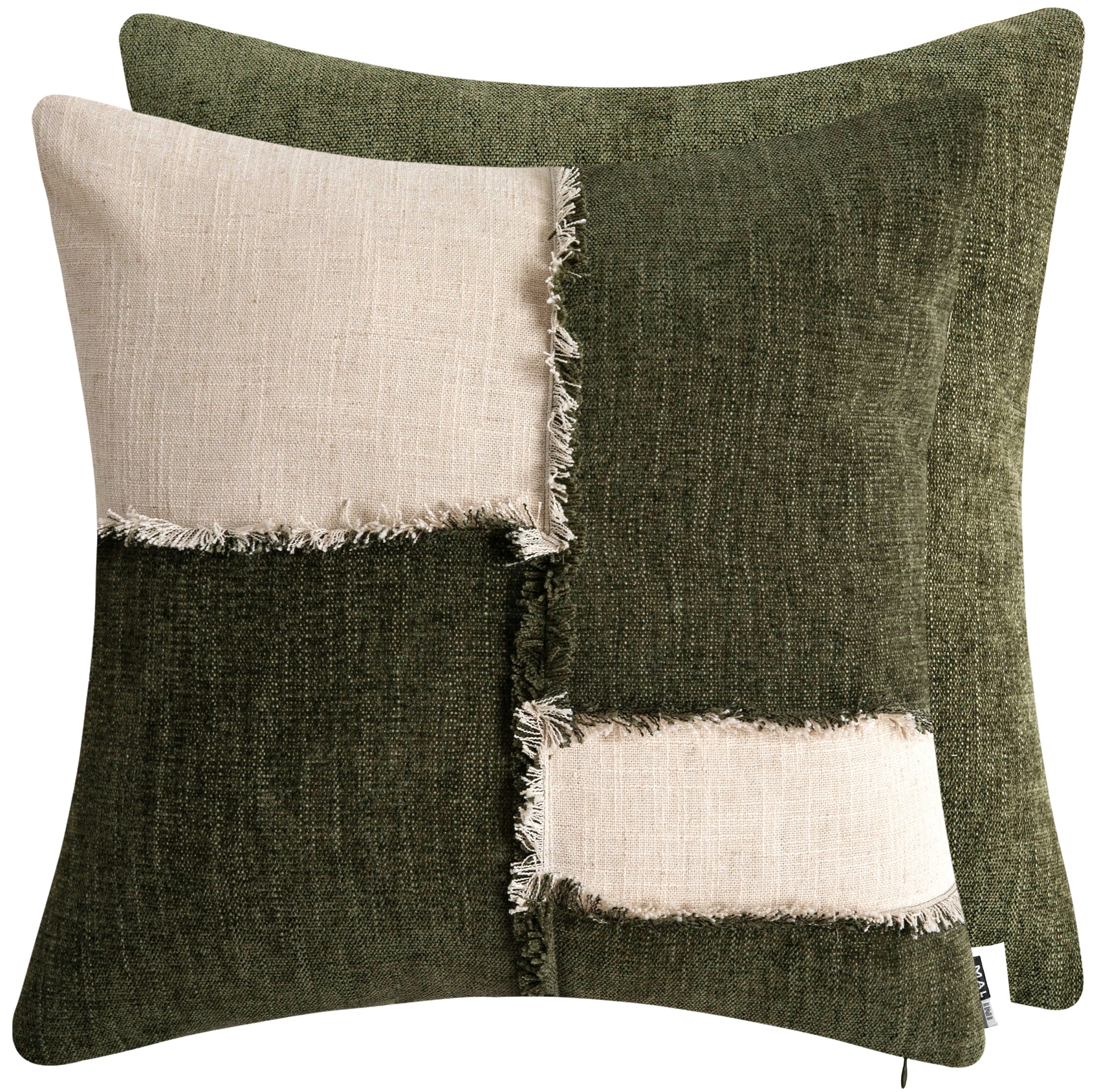 PATCH CHENILLE AND LINEN OLIVE 45 X 45