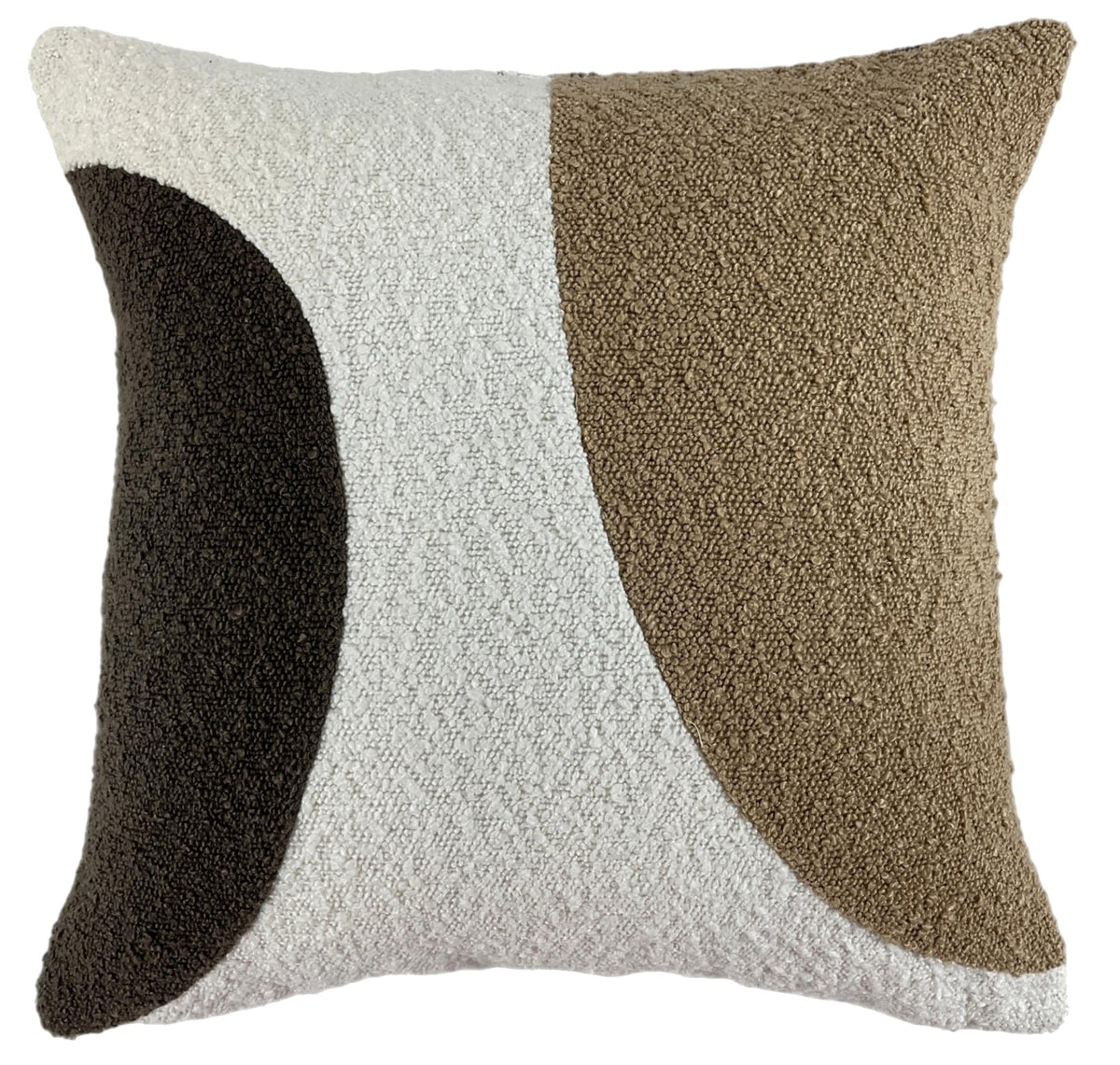 Malini Boucle Circles In Nat & Brown With Boucle Rev Square Cushion 45x45