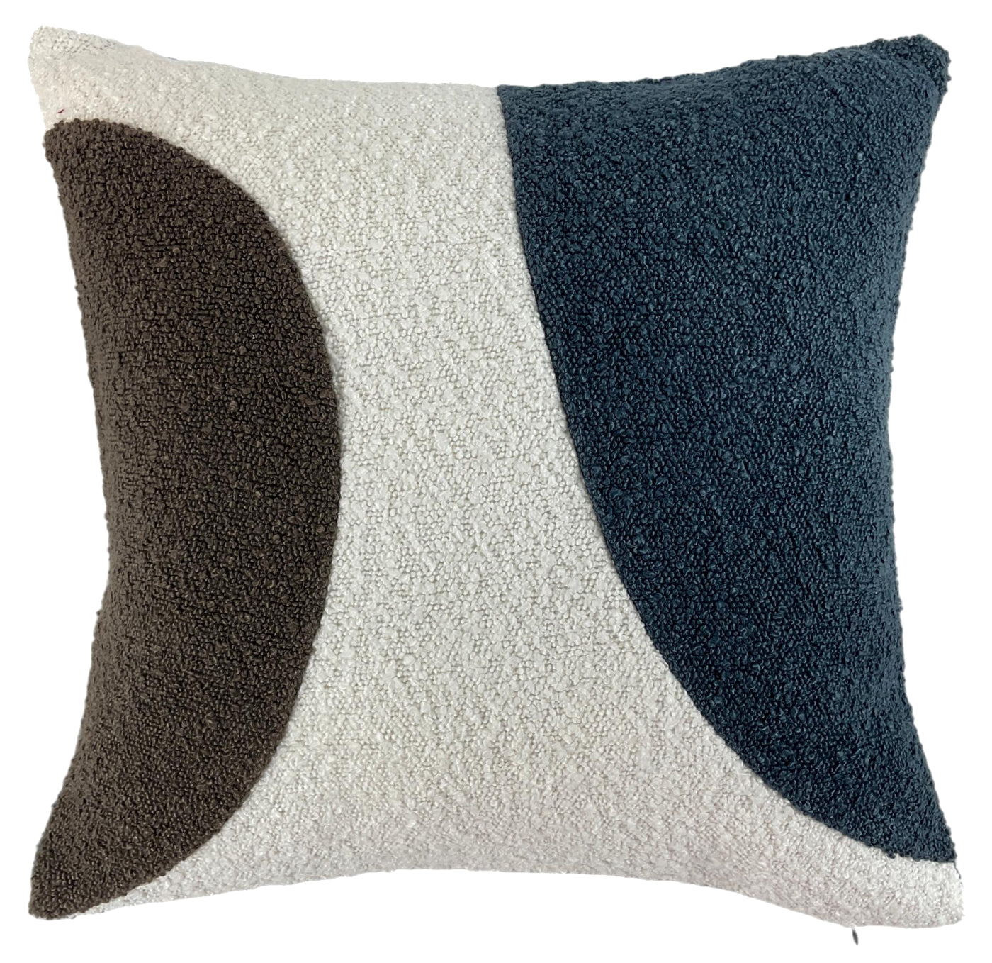 Malini Boucle Circles In Navy & Brown With Boucle Rev Square Cushion 45x45