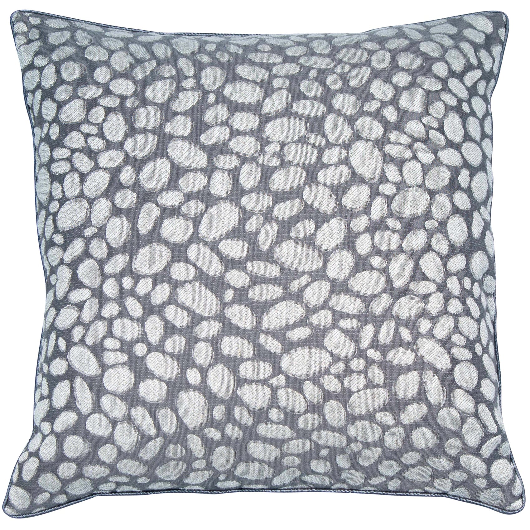 Malini Pebbles Design Weave Grey Square Cushion 43x43