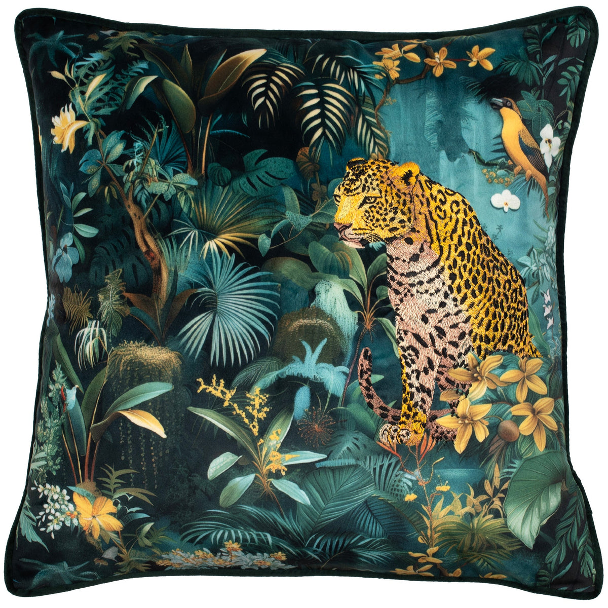 Malini Rocco Leopard Velvet Square Cushion 45x45