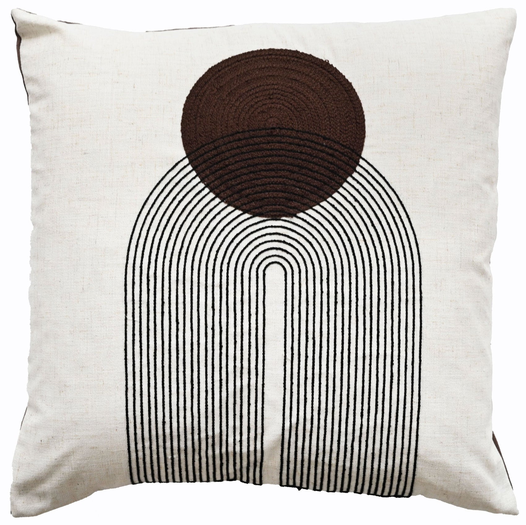 Malini Saloni Art Deco Design Brown Square Cushion 45x45