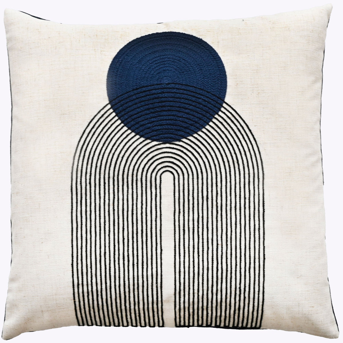 Malini Saloni Art Deco Design Navy Square Cushion 45x45