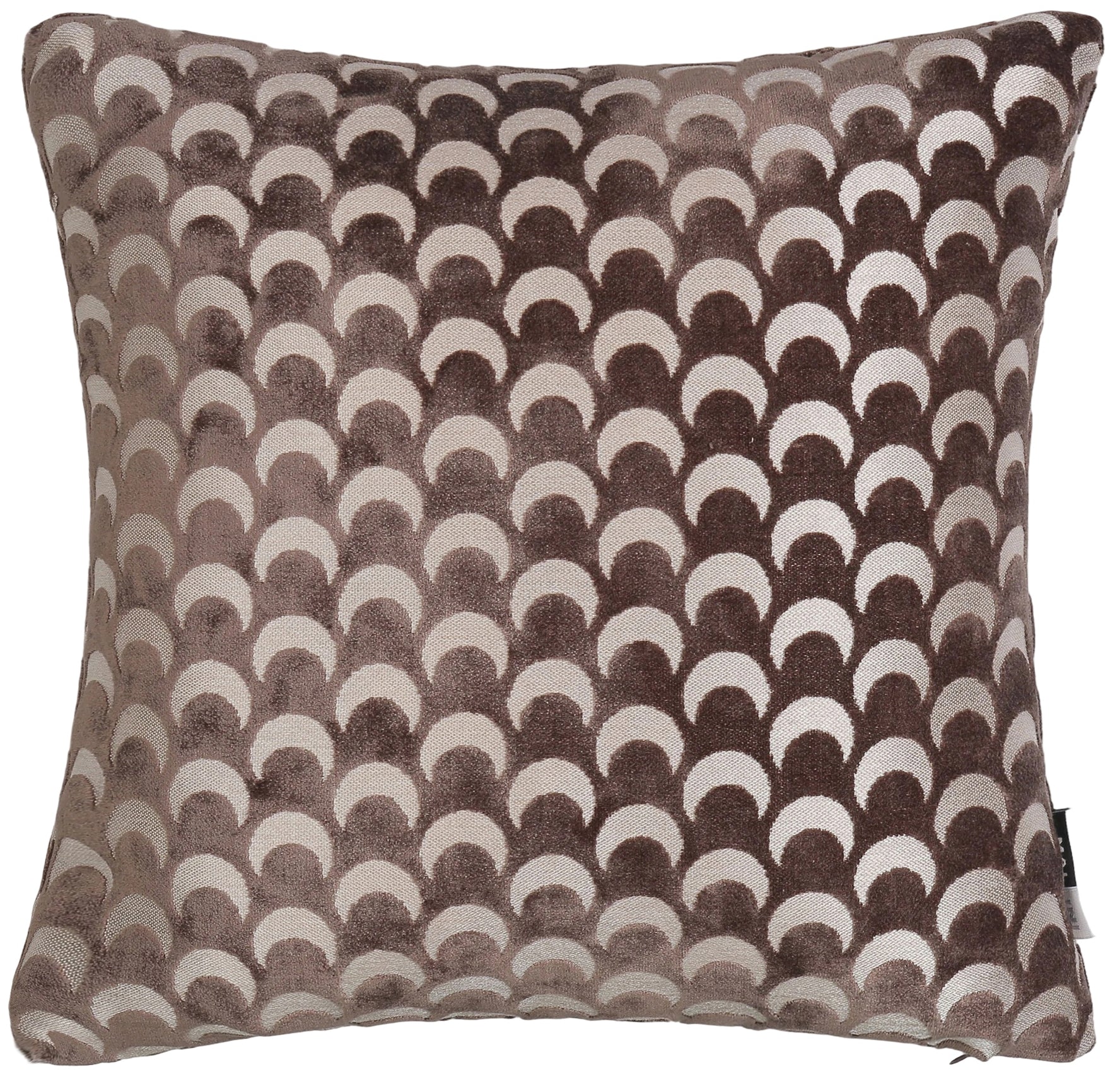 CUT VELVET CRESCENT CHOC 43X43