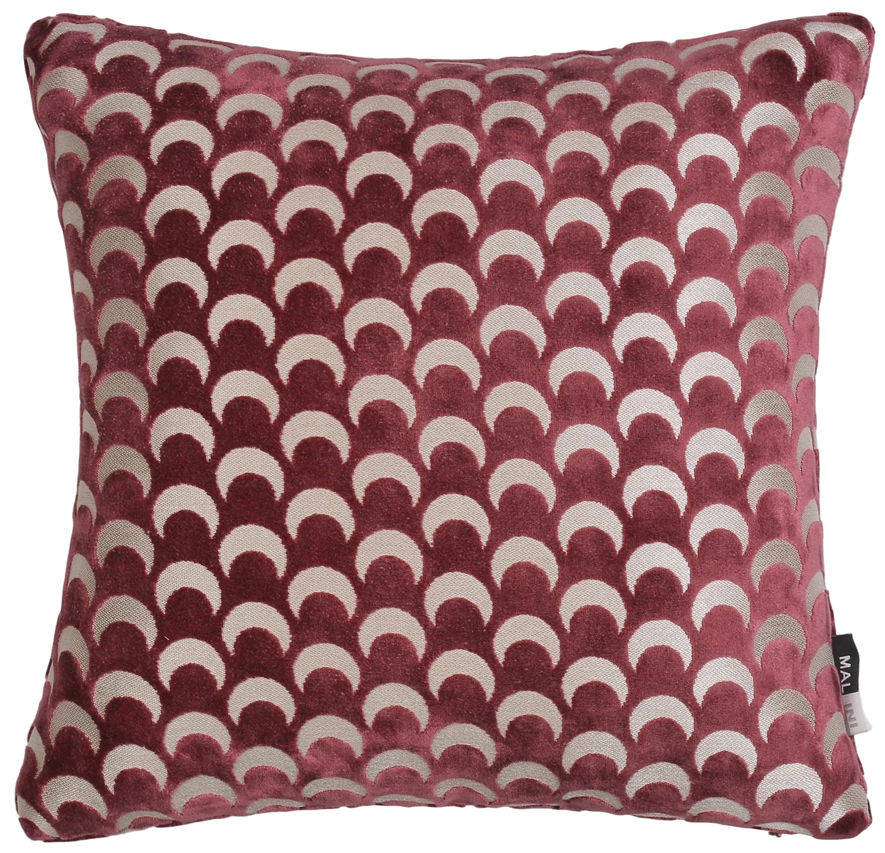 CUT VELVET CRESCENT WINE 43X43