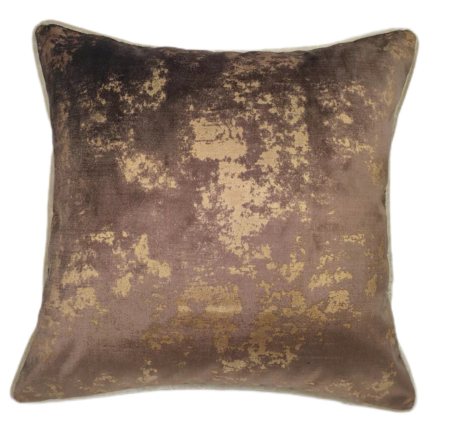 Malini Paul Moneypenny Spoiltrotton Bronze Flecks On Choc Square Cushion 43x43
