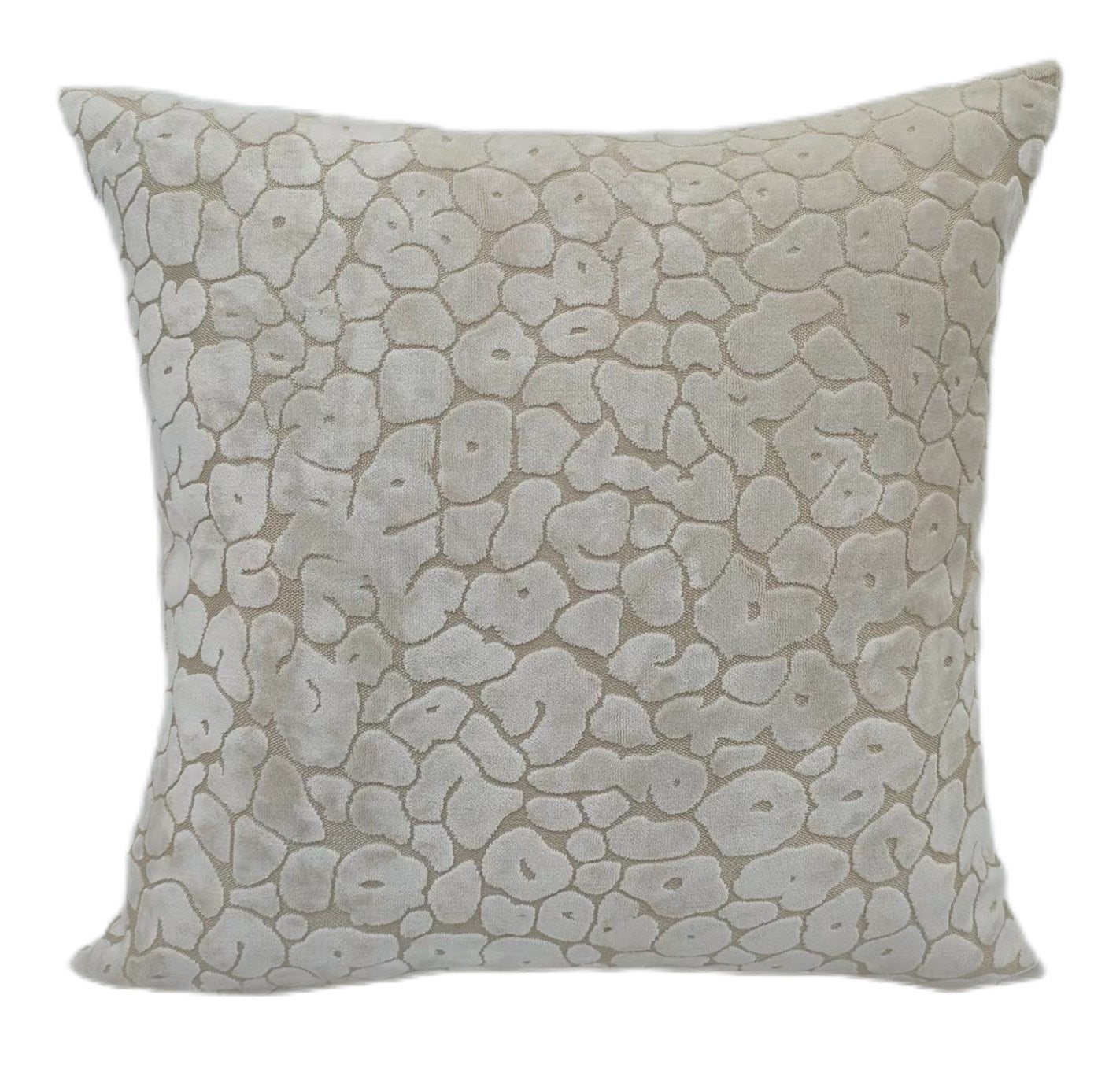 Malini Paul Moneypenny Spoton Leopard Velvet Ivory Square Cushion 43x43