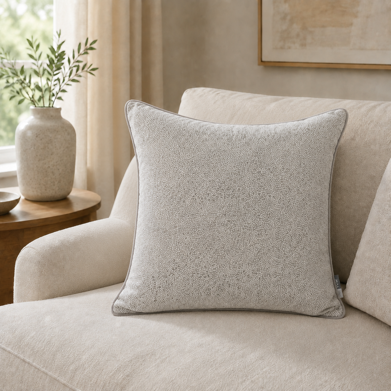 Malini Gold Sparkle Dots Jaq Square Cushion 43x43 lifestyle image