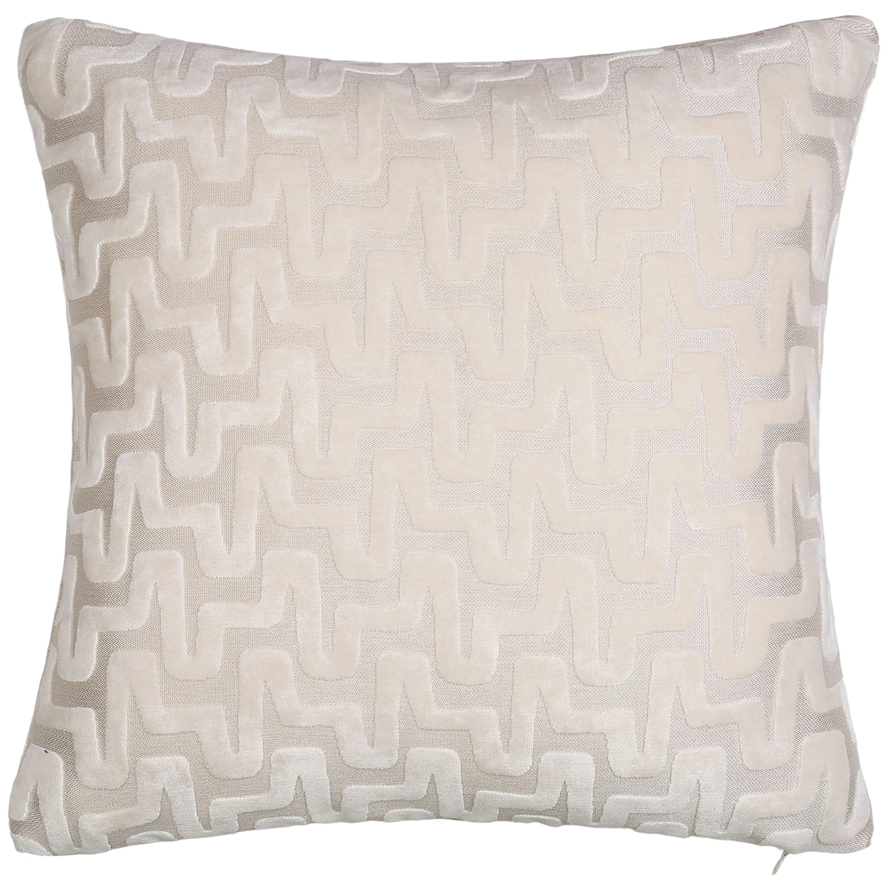 CUT VELVET STAGGERED LINE IVORY 43 X 43