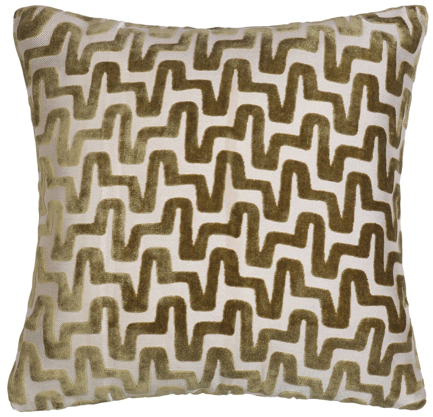 CUT VELVET STAGGERED LINE OLIVE 43 X 43
