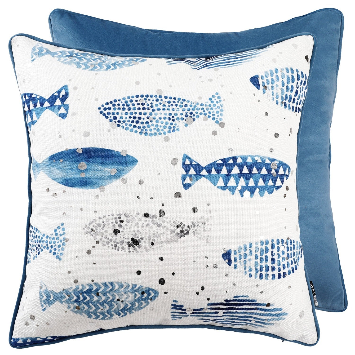 PRNTD FISH ON FAUX LINEN 45 X 45
