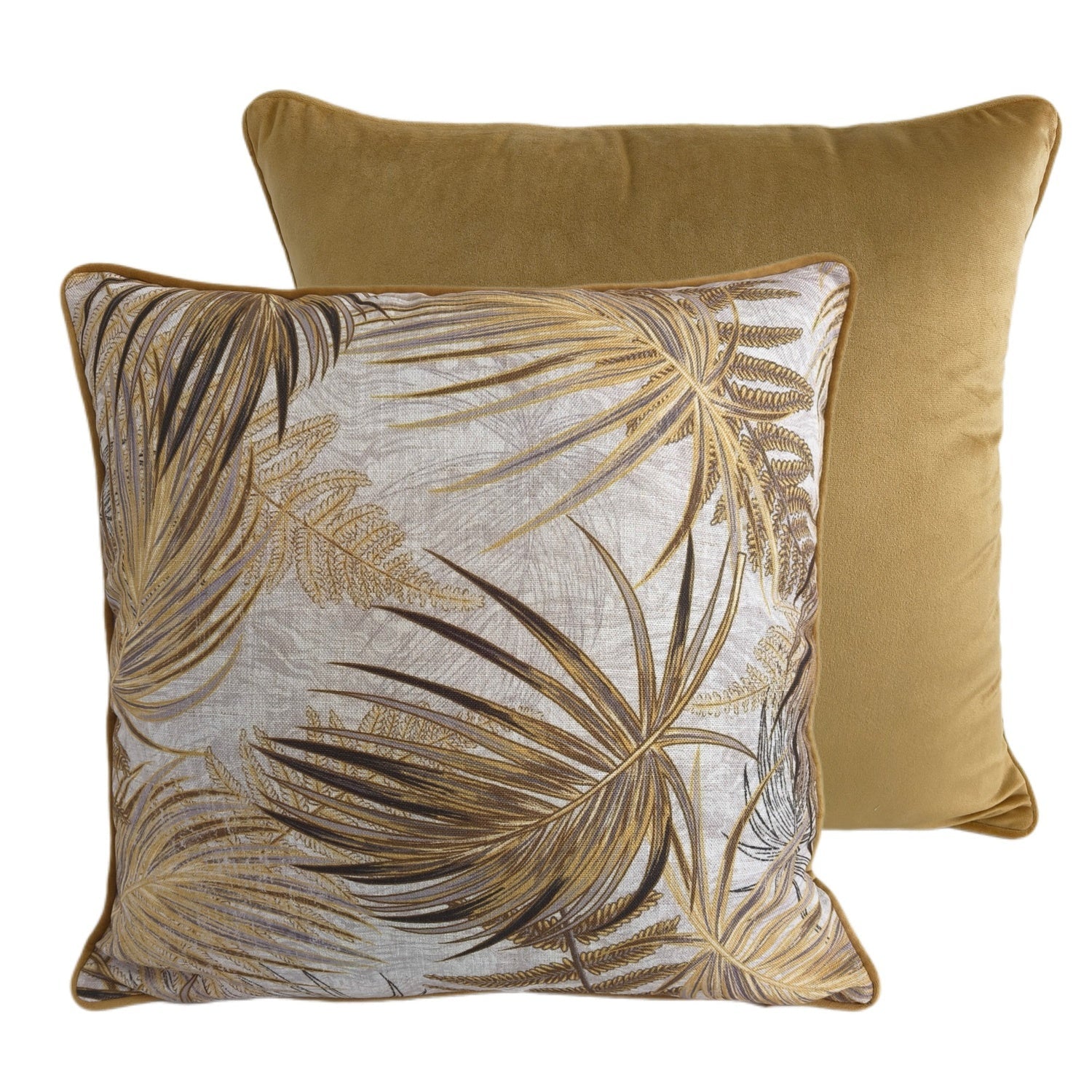 PRINTED LEAVES YELLOW 45 X 45