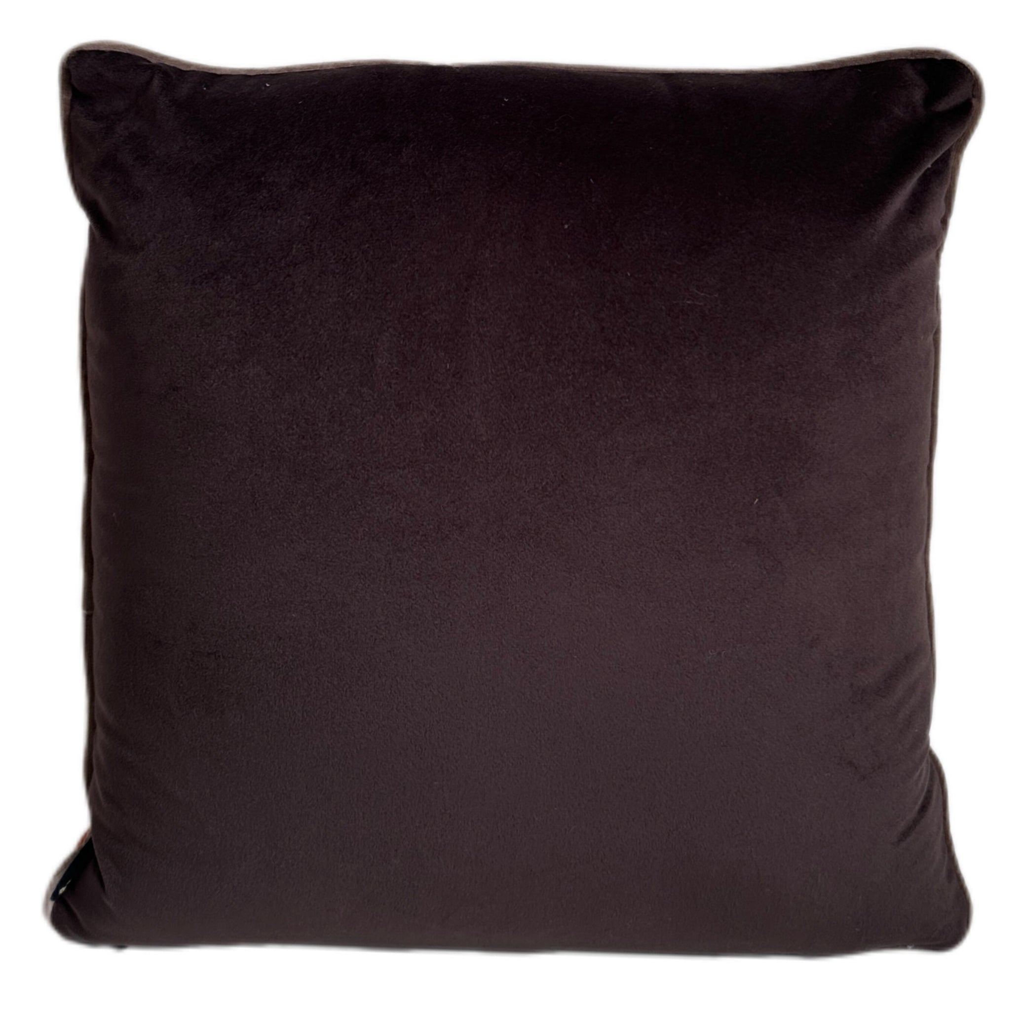 Malini Pm Dble Sided Velvet Brown/Choc Taupe Square Cushion 43x43